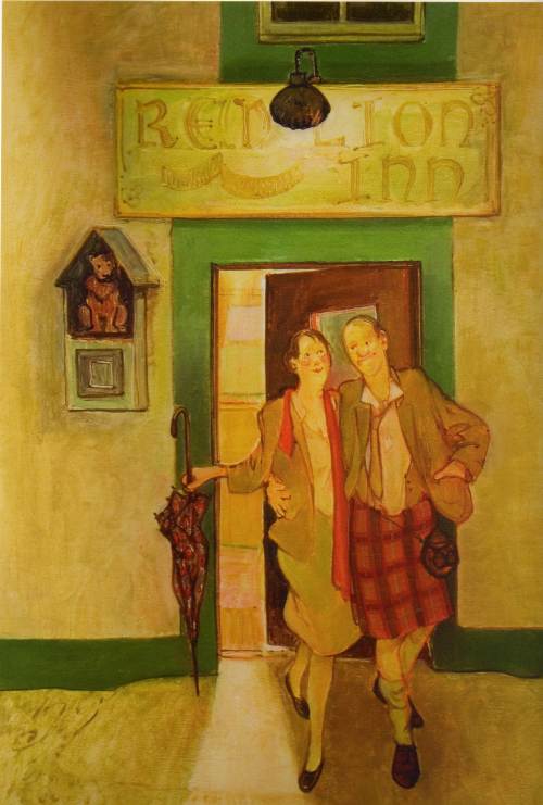 tim cockburn painting red-lion-inn leaving